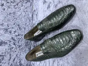 Original Leather Skin Moreschi Italian Green Shoe