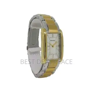 Fossil Men's Analog Rectangular Roman Numeral Stainless Steel Watch