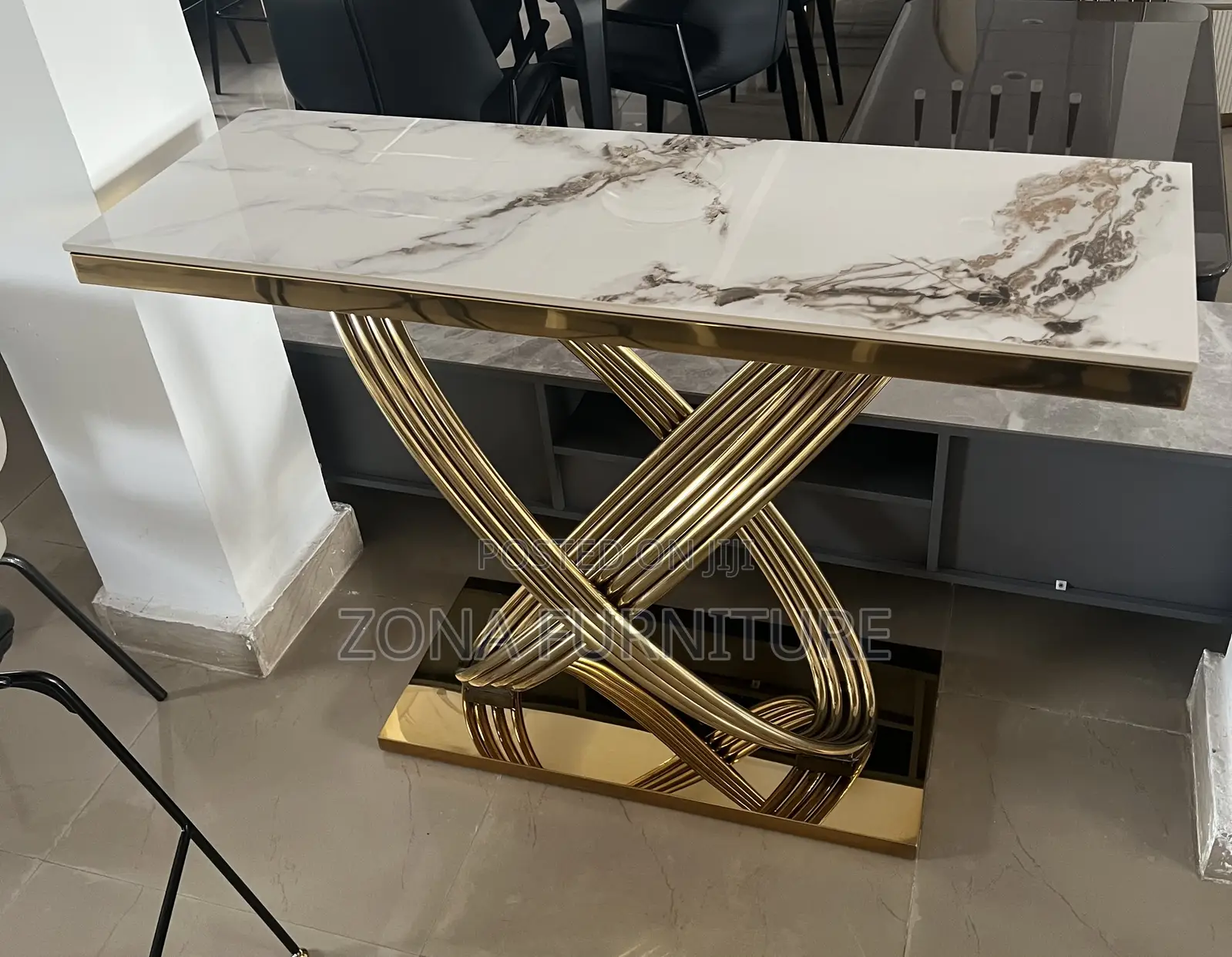 New Model Console Ceramic Table (Gold)