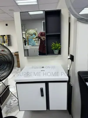 White and Gray Wash Hand Basin Cabinet