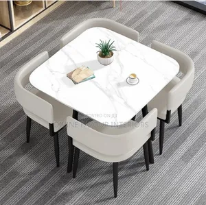 Square Dining Table With 4 Chairs - White