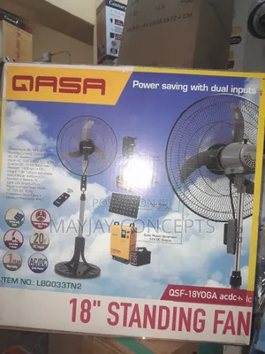 18inches Qasa Ac/Dc+ Solar Standing Fan With Remote and Led Light