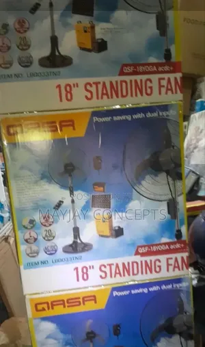 18inches Qasa Ac/Dc+ Solar Standing Fan With Remote and Led Light