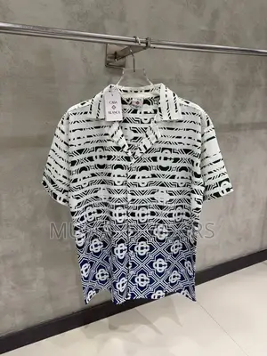 Original Casablanca Silk Blue and White Shirt M-4xl