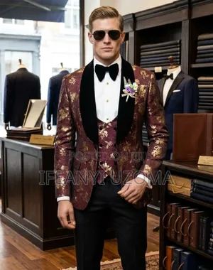 High Quality Wine Color Luxury Suit
