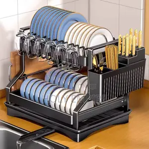 2 Layers Space Saving Dish Drying Rack Countertop Household Dish
