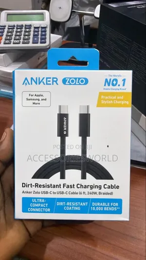 Anker Zolo 240w 6ft Usb-C to Usb-C Cable
