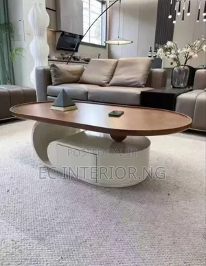 Custom Modern Shape Veneer Coffee Table Light Luxury Living Room