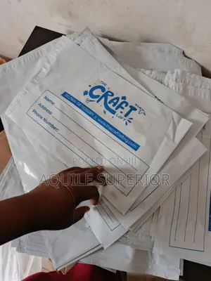 9x14in Medium Branded White Courier Nylon Bags, 100pcs, Lagos Nigeria