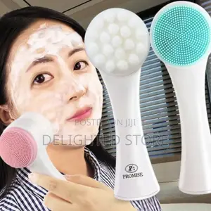 Double Sided 3d Manual Soft Silicone Facial Cleansing Brush