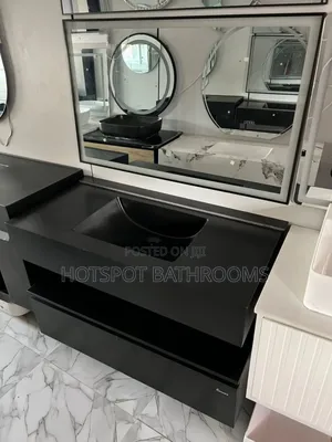 Luxury Black Wall-Mounted Bathroom Vanity With Sink
