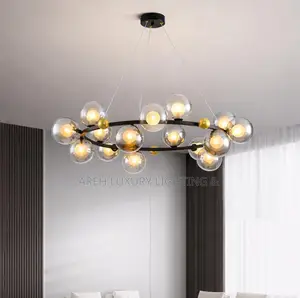 Glass Ball Led Pendant Light for Living Dining Room