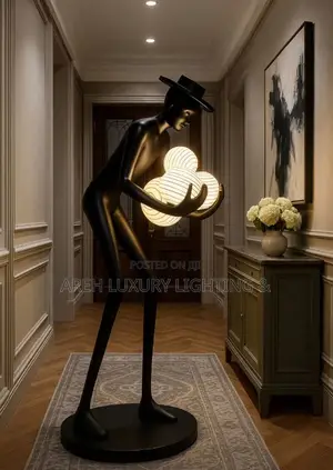 Human Sculpture Floor Lamp for Malls Hotel Porch Standing Lights