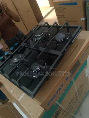 Brand New Polystar 4 Burner Built-in Gas Hob Black Glass