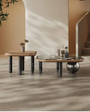 A Marble Square Coffee Table Combination Stainless Steel