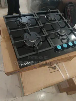 Polystar Durable 4 Burner Gas Hob – 8mm Glass Enamel Tray