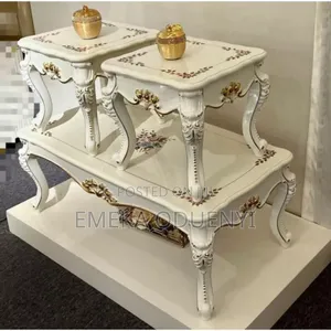 Royal Living Room Center Table With 2 Side Stools