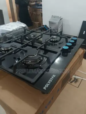 Sleek Durable Polystar 4 Burner Gas Hob Glass Top
