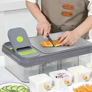 All-in-1 Veggie Cutter With Cutting Board, Vegetable and Onion Chopper
