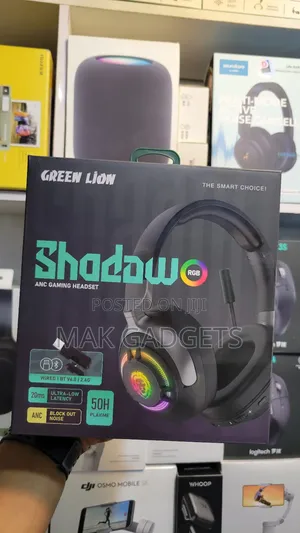 Green Lion Shadow Anc Gaming Headset - Black