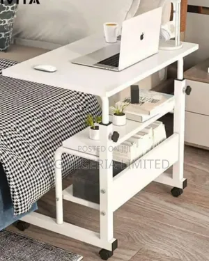 Wooden Adjustable Moveable Steps Laptops Table Brown White , Black