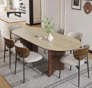 New Imported Premium 6 Seaters Marble Top Dining Table