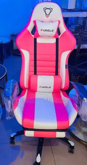 Pink and White Gaming Chair