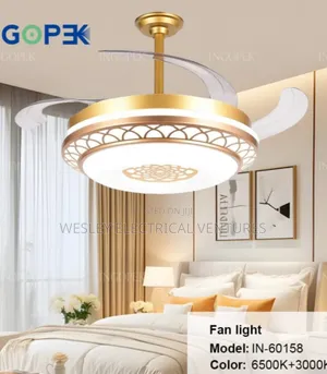 Fan Chandelier Light With Bluetooth Speaker and Remote