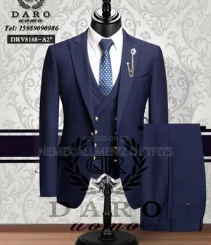 Three Pieces Gold Buttons Suit