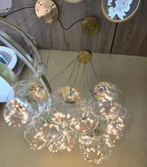 Transparent Glass Chandelier Wit Crystal Inner Light Modern Luxury Led