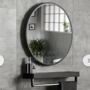 50x50 Round Mirror With Shelve