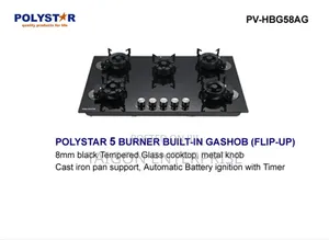 Flip Up 5 Burners Built in Gas Cooker