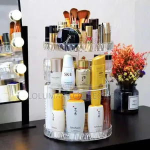 Rotating Makeup Organizer – 360° Cosmetic Jewelry Holder