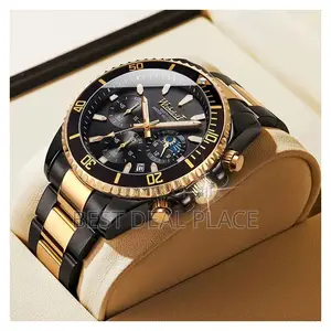Wishdoit Men Sport Waterproof Luminous Stainless Steel Watch