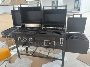 Gas and Charcoal Barbecue With Side Stove