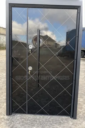 Black Turkish Luxury Security Door With a Composite Glass Finish