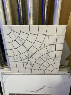 Marble Mosaic Tile With a Fan or Arc Pattern