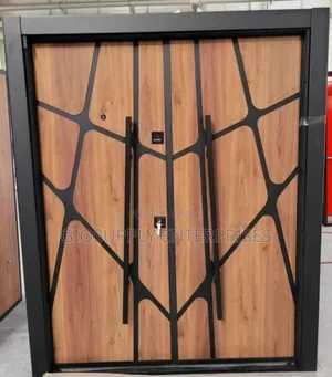 Turkish Luxury Security Door With a Geometric Metal Overlay