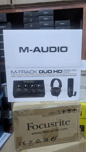 M-Track Duo Hd Producer Pack Audio Interface Mic Headphone Soundcard