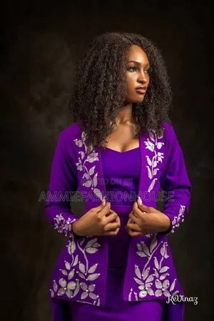 Elegant 3 Piece Purple Blazer Set 