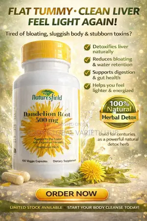 Natures Field Dandelion Root Capsule X60 Caps(3times More Effective).