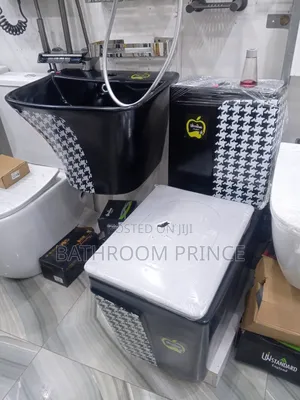 Luxury Black With Design Water Closet