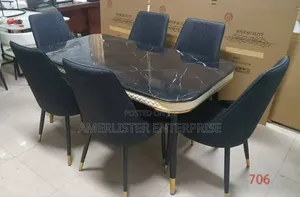 Unique Colour Marble Top Dining Set
