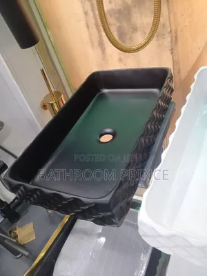 Square Matt Black Countertop Basin