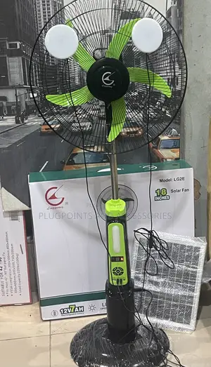 18” Powerful Rechargeable Fan Solar/Bulbs Free Delivery Today Only