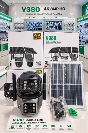 V380 Solar CCTV Camera – Double Lens, Auto Rotation