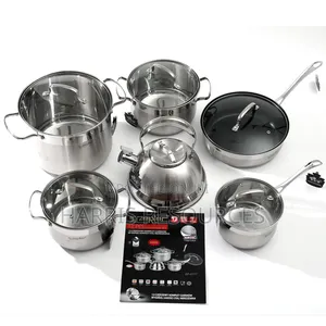 Stainless Pots Sauce Pans and Stainless Steel Kettle-6 In1