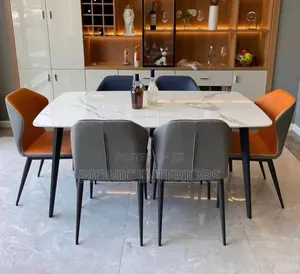 6 Seaters Imported Marble Dining Table Set