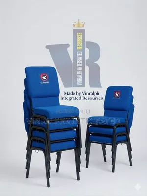 Blue Elegance Medium Size Church Chair With Logo