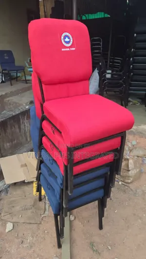 Red Elegance Medium Size Church Chair With Logo Imprint